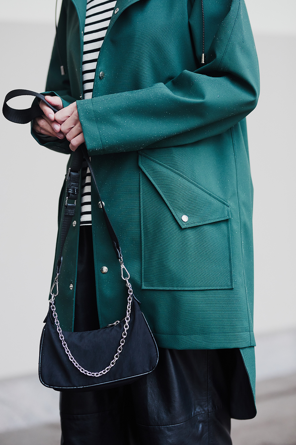 street style raincoat